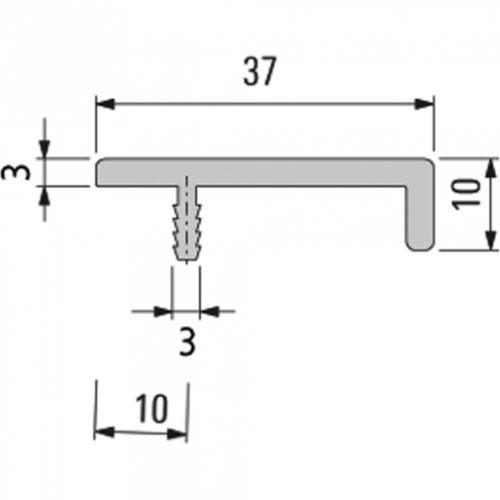 Alu-Griffleiste Typ J, Edelstahl-Optik, Länge: 145 mm